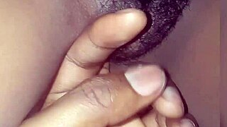 mmm fingering this dirty wet african pussy feels so naughty