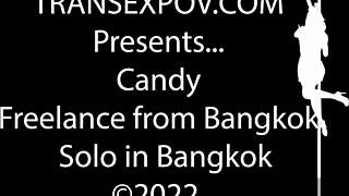 Transexpov Candy Sucks Sweet Shemale Cock Handjob Close