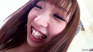 Tiny Japanese Teen Bushy Pussy Creampie POV