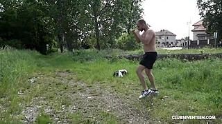 Skinny Teen Spanked Outdoor Before Hard Doggystyle Pounding