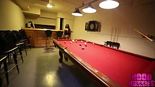 PETITE BLACK TEEN BLUMERE FUCKED DEEP ON POOL TABLE BY STUD!