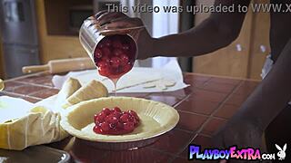 glam ebony teen victoria antoinette strips naked in kitchen?