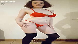 striptease leads to teasing blowjob with ripped clothes and dildo play, so naughty.