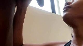 I love sucking this bbc deep while my man films our outdoor latina couple fun.