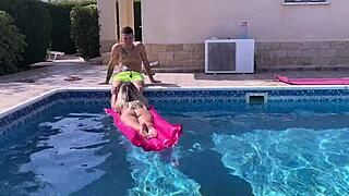 La Mamma Del Vicino Bent Over Pool Fucked Doggy Hard!