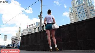 jeny smith flashes her legs in risky public upskirt adventure part 2