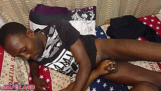 big titted roommate's sneaky handjob drains stress and cum fast
