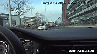 charming czech streetside handjob turns hardcore outdoor orgasm