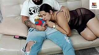 hey, wanna see my latina neighbor slobber on this big black cock?