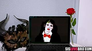 step-bro rails goth step-sis hard on halloween pov taboo blowjob