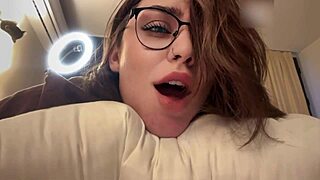 hot brunette glasses big ass coed gets luscious facial pov homemade 😍 russian student sex tape!