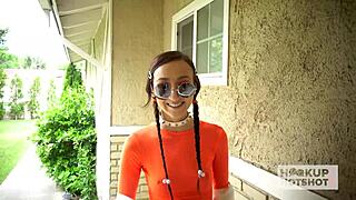 Petite Carmen Rae craves Bryan Gozzling's rough deepthroat pounding sessions