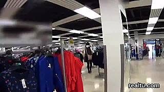 czech nympho gets seduced stripped and plowed hard in mall pov 😏🍆