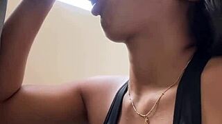 I love sucking this bbc deep while my man films our outdoor latina couple fun.