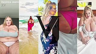 BBW milf teases her big natural tits for st patty's