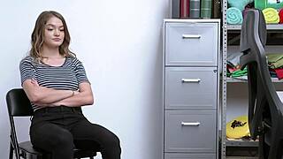 Horny Officer Teaches Cute Petite Shoplifter Teen Hardcore Blowjob Lessons In Office!