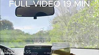 babe's sheer car piss drinking fetish out! 🚗💦