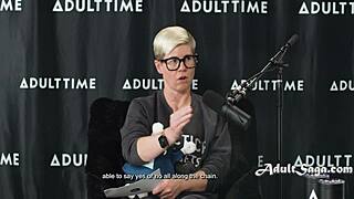gorgeous redhead sophia locke spills horny secrets in casting podcast