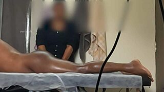 Spa masseuse handjob happy ending cum explosion