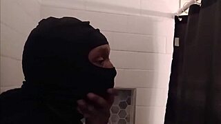 Burglar caught breaking in seduces curvy ebony lady in lingerie