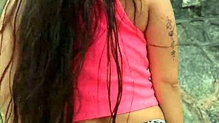 cutie brunette flashes dances bikini beach public chill