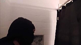 Burglar caught breaking in seduces curvy ebony lady in lingerie