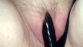 Chubby BBW Blonde's Huge Tits Bounced by Black Dildo Fuck