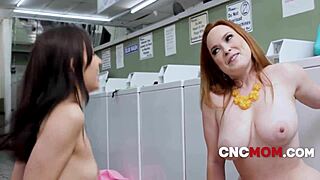 Freeuse laundromat milfs Aria Valencia Summer Hart get pounded