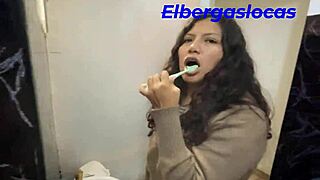 stepsis showers to see cock then squirts in wild fuck