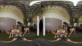 Kyler Quinn And Paige Owens Tag-Team Gym Stud's Big Cock In Naughty America 4some