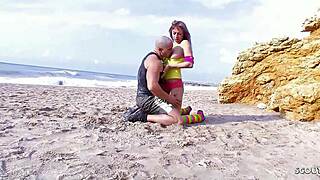 eva lange tricked beach fuck big tit cum