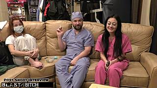 nurse blaire celeste gags on huge cum blast pov