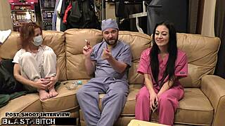 nurse blaire celeste gags on huge cum blast pov