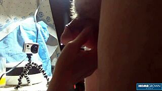 busty granny deepthroats small cock begging for hot cum load