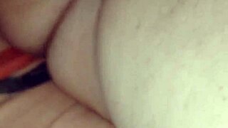 mature doggy slut masturbates wildly with huge homemade toy bent over
