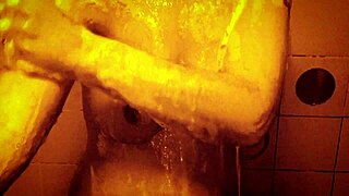 sexy slow mo shower with horny milf wet nipples 😍🚿