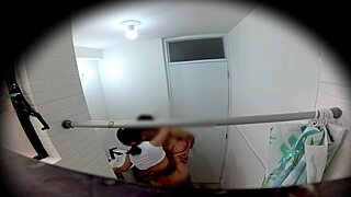 Skinny Mexican college girl orgasms in bathroom after party upskirt fun