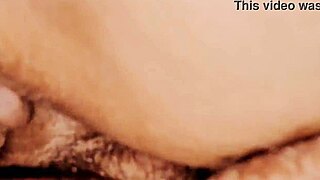 he shares the bed with busty aunty bending her over for closeup creampie in tight wet pussy