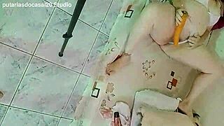 we stretch that tattooed blonde's tight ass with big black cock