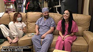 nurse blaire celeste gags on huge cum blast pov