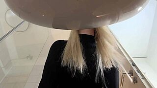 i can't stop watching this big tits big ass blonde strip in pantyhose and heels!