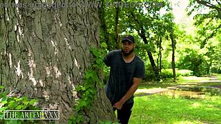 Yoga bunny chokes on bbc during forest workout?