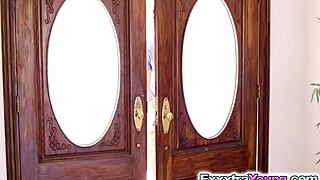 alexia gold rides giant dildo then real huge cock