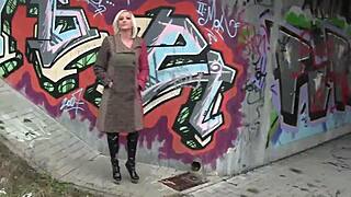 street milf slut bends over fucked hard at home!