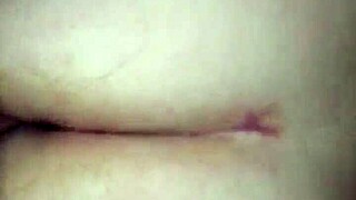 blasting hot cum all over her chubby wife's tight asshole
