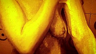 sexy slow mo shower with horny milf wet nipples 😍🚿