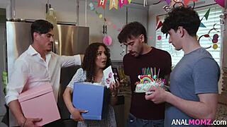 Stepmom takes monster cock anal on birthday