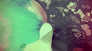 that sissy shemale slut gags sloppy on dick with fishnets and boots