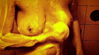 sexy slow mo shower with horny milf wet nipples 😍🚿