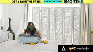 redhead milf lauren phillips catches stepbae leana lovings with dirty panties then licks her nerdy pussy